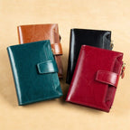 Genuine Leather RFID Wallet - Compact Bifold with Coin Pocket - Nalani - Fashion Clothing and Decor