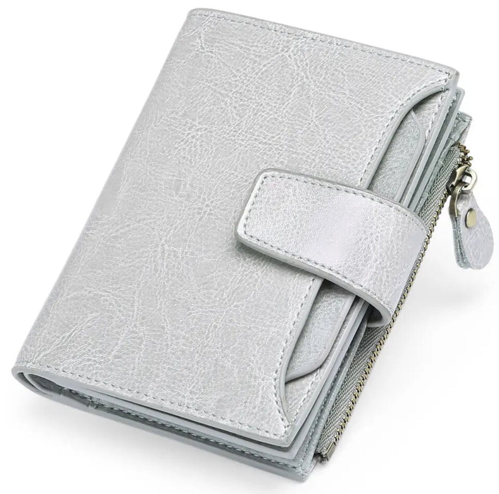 Genuine Leather RFID Wallet - Compact Bifold with Coin Pocket - Nalani - Fashion Clothing and Decor