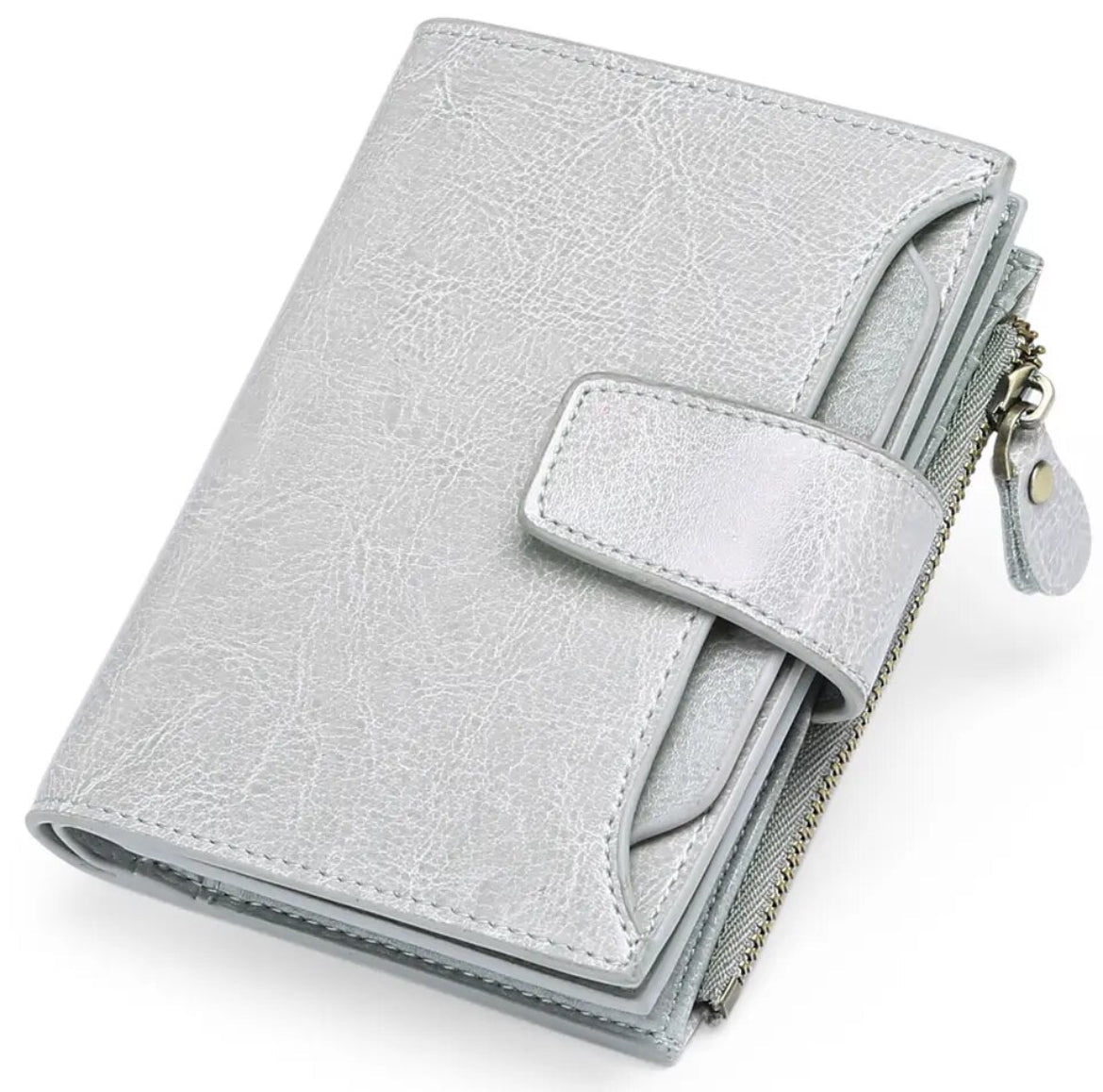Genuine Leather RFID Wallet - Compact Bifold with Coin Pocket - Nalani - Fashion Clothing and Decor