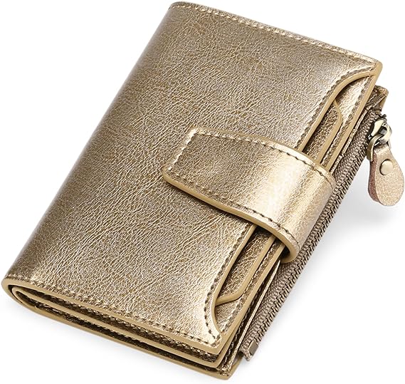 Genuine Leather RFID Wallet - Compact Bifold with Coin Pocket - Nalani - Fashion Clothing and Decor