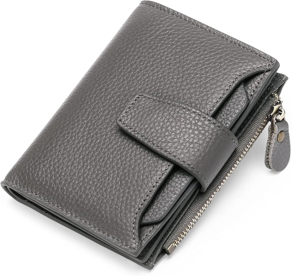 Genuine Leather RFID Wallet - Compact Bifold with Coin Pocket - Nalani - Fashion Clothing and Decor