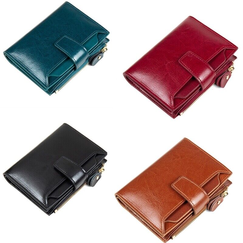 Genuine Leather RFID Wallet - Compact Bifold with Coin Pocket - Nalani - Fashion Clothing and Decor