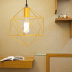 Geometric Cage Pendant Light Industrial Lamp Black Gold - Nalani - UK Fashion Clothing and Decor