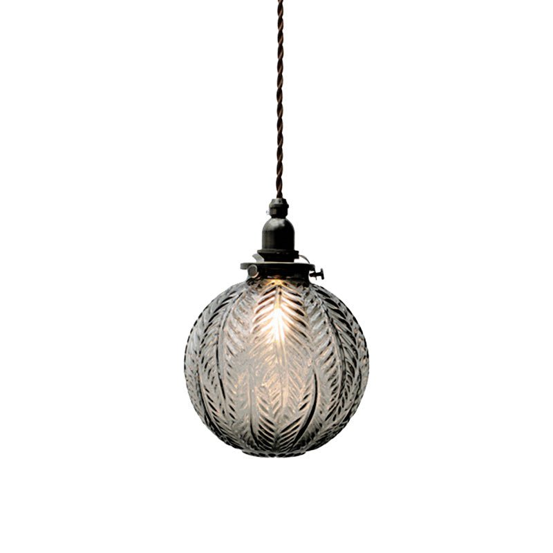 Glass Pendant Light Smoke Gray Clear Feather Design 1 Head - Nalani - UK Fashion Clothing and Decor