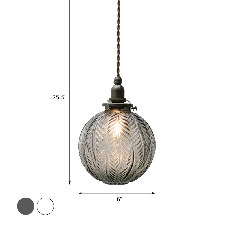 Glass Pendant Light Smoke Gray Clear Feather Design 1 Head - Nalani - UK Fashion Clothing and Decor
