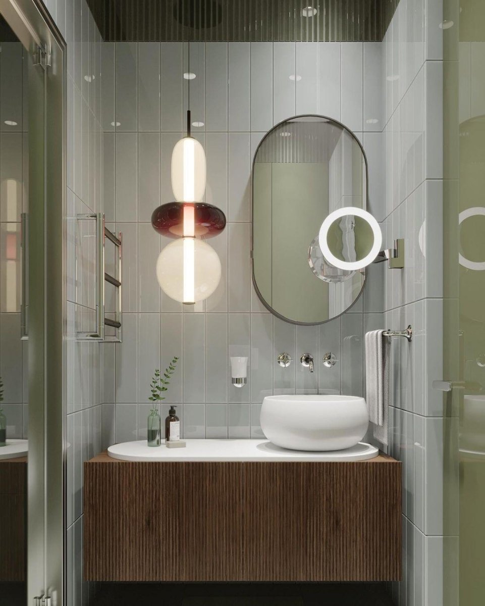 Glass Pendant Light With Multicolor Jar Shade In Earth Tones - Nalani - UK Fashion Clothing and Decor