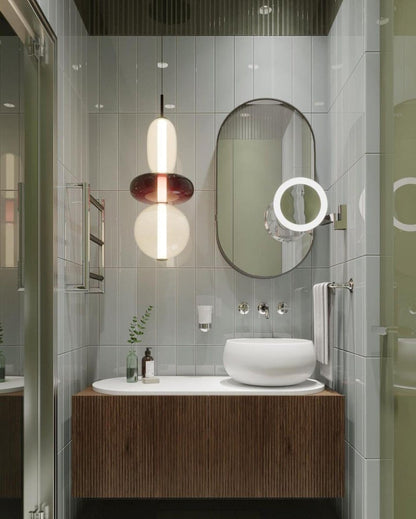 Glass Pendant Light With Multicolor Jar Shade In Earth Tones - Nalani - UK Fashion Clothing and Decor