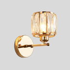 Gold Crystal Wall Lamp Cylinder Sconce Light 1 Head - Nalani - UK Fashion Clothing and Decor