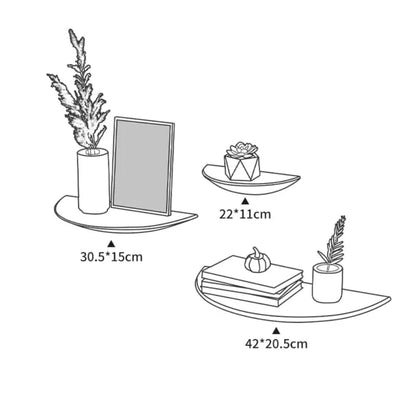 Half Moon Wood Wall Shelf Curved Modern Decorative Shelf - Nalani - UK Fashion Clothing and Decor