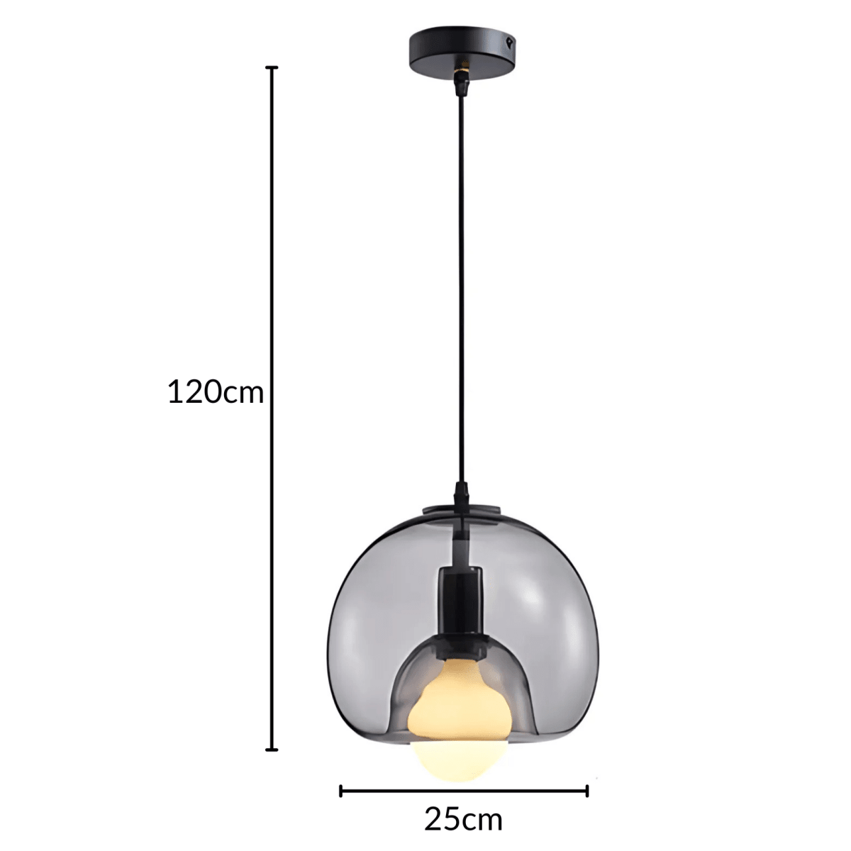 Handblown Glass Pendant Lights In Smoke Grey Clear Amber - Nalani - UK Fashion Clothing and Decor