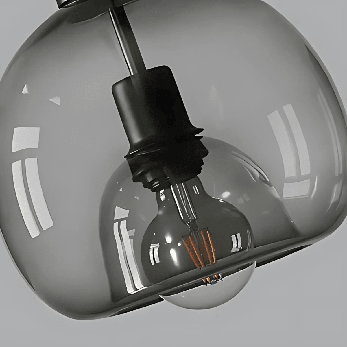 Handblown Glass Pendant Lights In Smoke Grey Clear Amber - Nalani - UK Fashion Clothing and Decor