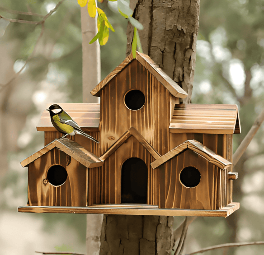 Hanging Wooden Birdhouse Outdoor Garden Weatherproof - Nalani - UK Fashion Clothing and Decor