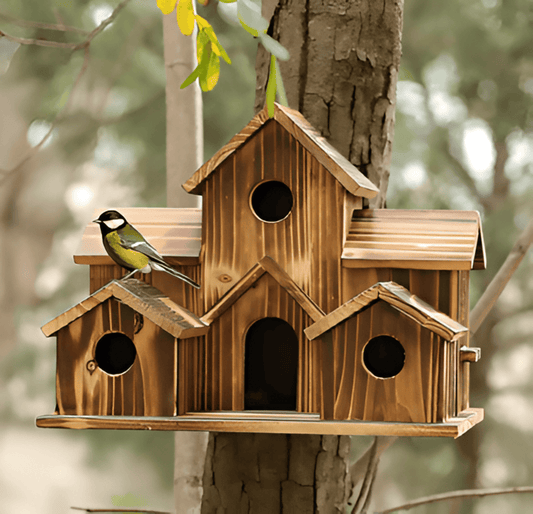 Hanging Wooden Birdhouse Outdoor Garden Weatherproof - Nalani - UK Fashion Clothing and Decor