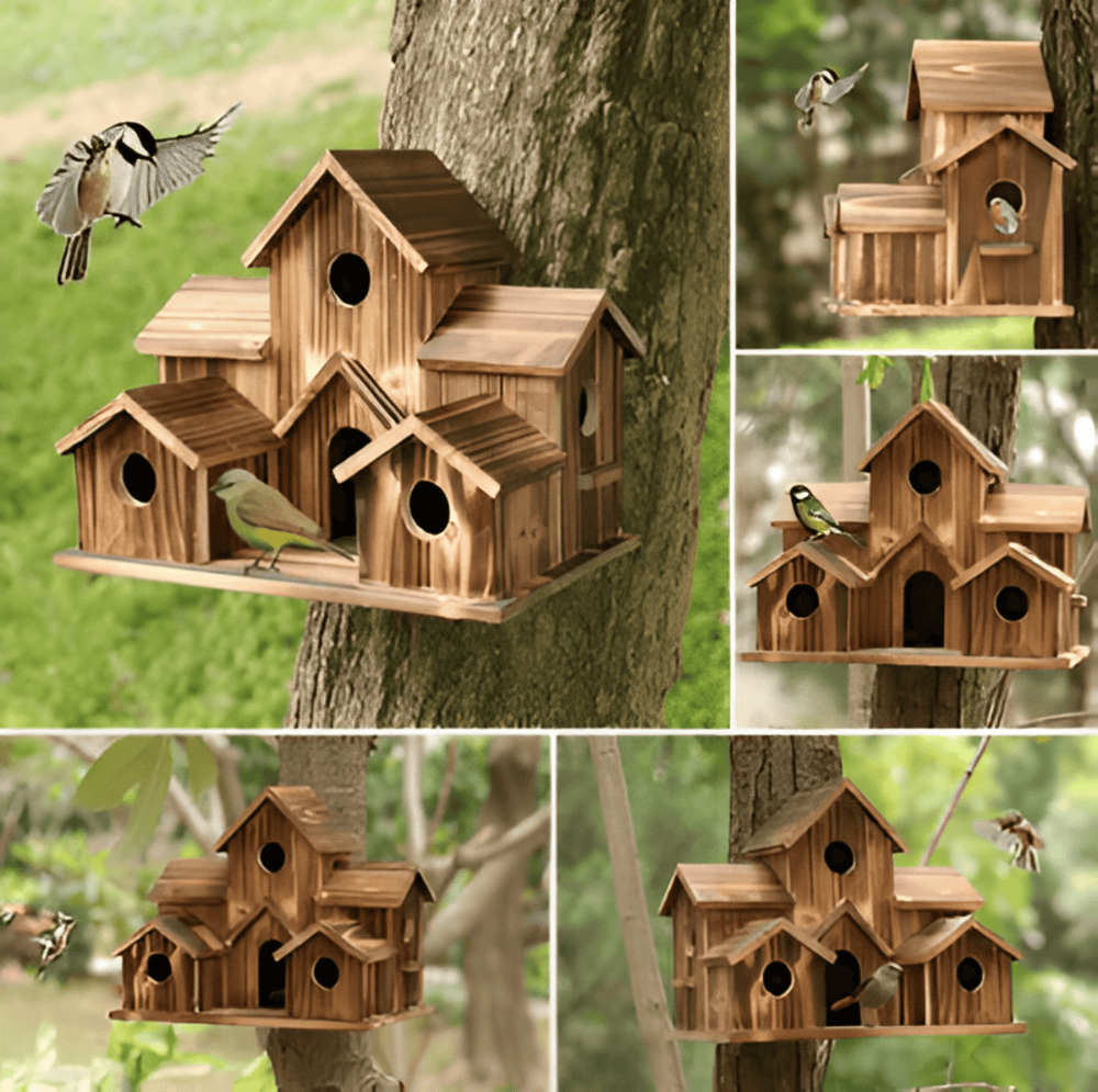 Hanging Wooden Birdhouse Outdoor Garden Weatherproof - Nalani - UK Fashion Clothing and Decor