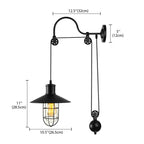 Industrial Black Wall Sconce Glass Cage With Pulley - Nalani - UK Fashion Clothing and Decor