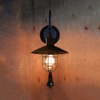 Industrial Black Wall Sconce Glass Cage With Pulley - Nalani - UK Fashion Clothing and Decor