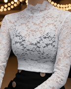 Isabelle | Floral Lace High Neck Blouse - Lumina For Romantic Style - Nalani - Fashion Clothing and Decor