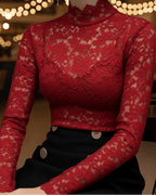 Isabelle | Floral Lace High Neck Blouse - Lumina For Romantic Style - Nalani - Fashion Clothing and Decor