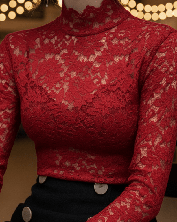 Isabelle | Floral Lace High Neck Blouse - Lumina For Romantic Style - Nalani - Fashion Clothing and Decor