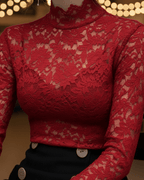 Isabelle | Floral Lace High Neck Blouse - Lumina For Romantic Style - Nalani - Fashion Clothing and Decor