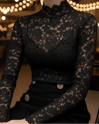 Isabelle | Floral Lace High Neck Blouse - Lumina For Romantic Style - Nalani - Fashion Clothing and Decor