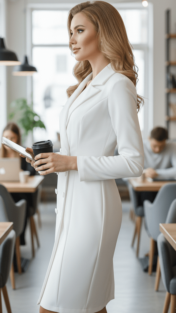 Isabelle | Tailored Blazer Midi Dress - Lumina For Office And Evening - Nalani - Fashion Clothing and Decor