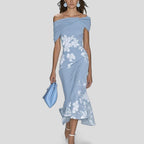Isabrunel | Elegant Midi Dress With Statement Print And Day Comfort - Nalani - Fashion Clothing and Decor