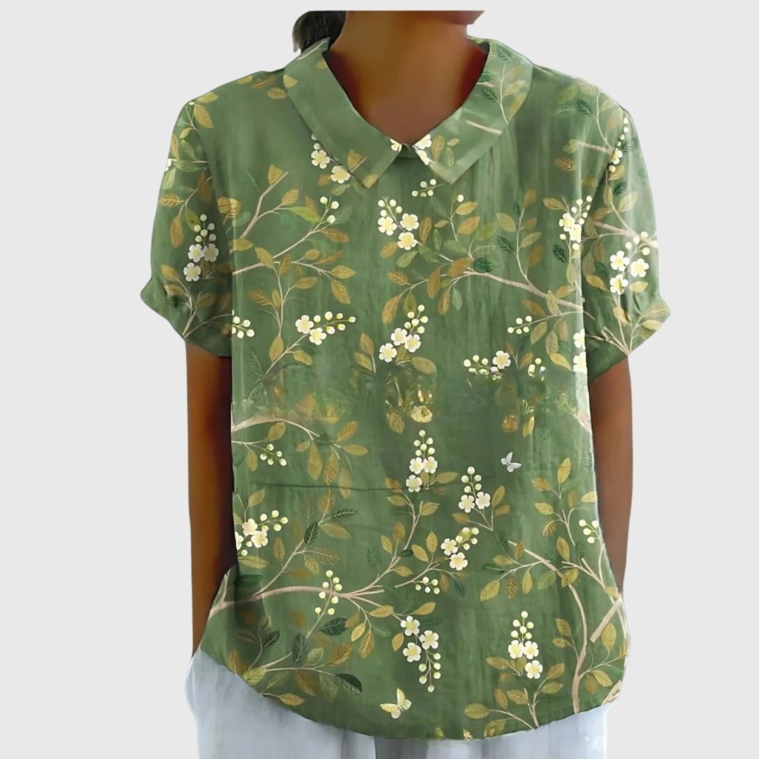 Jenna Floral Blouse With Lightweight Breathable Fabric For Casual All Day Comfort And Elegant Style - Nalani - Fashion Clothing and Decor