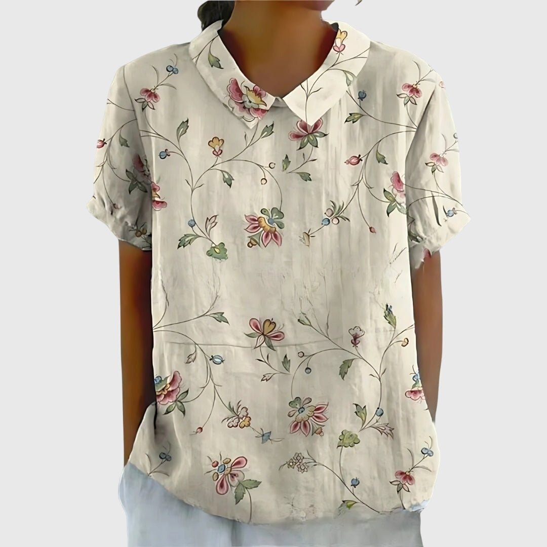 Jenna Floral Blouse With Lightweight Breathable Fabric For Casual All Day Comfort And Elegant Style - Nalani - Fashion Clothing and Decor