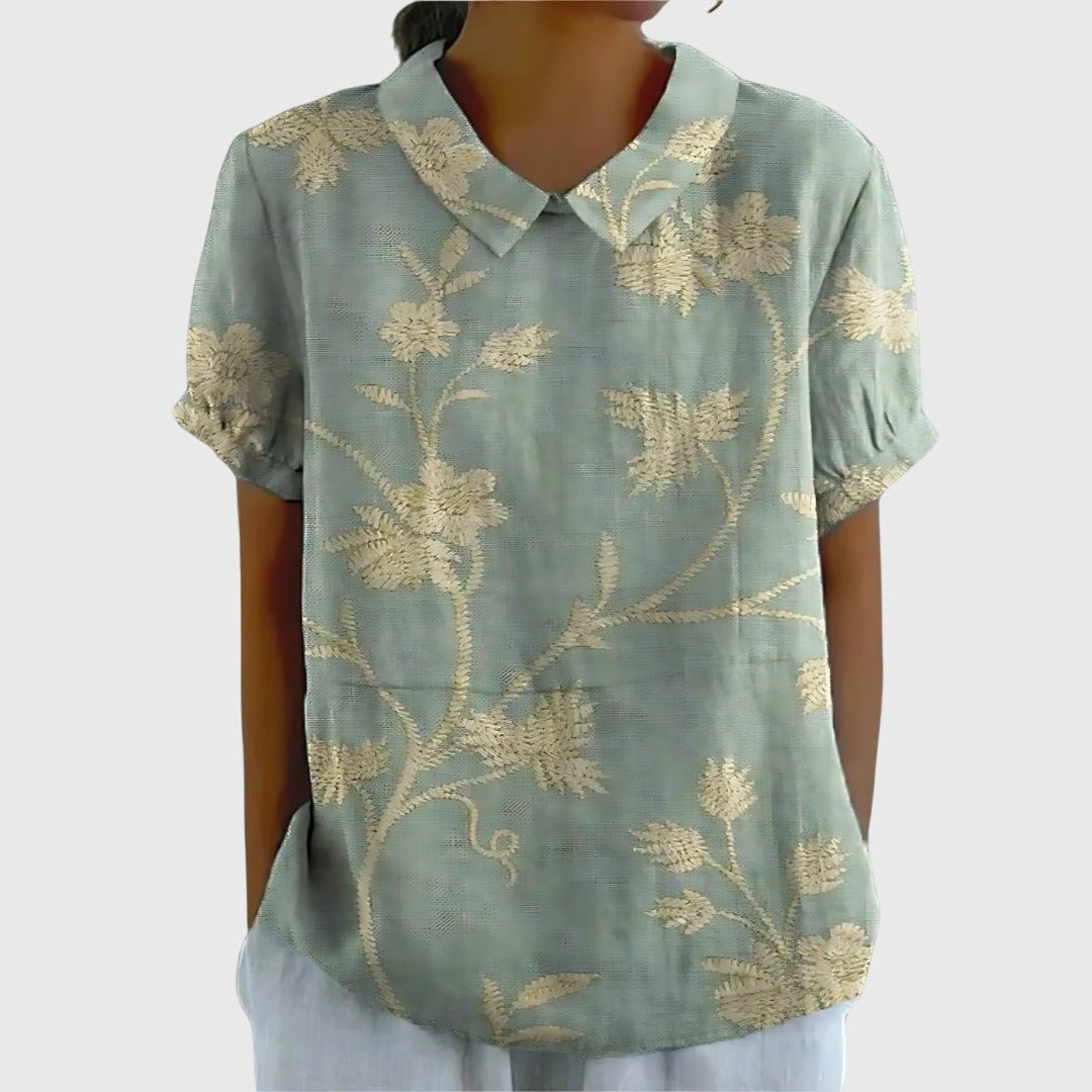 Jenna Floral Blouse With Lightweight Breathable Fabric For Casual All Day Comfort And Elegant Style - Nalani - Fashion Clothing and Decor