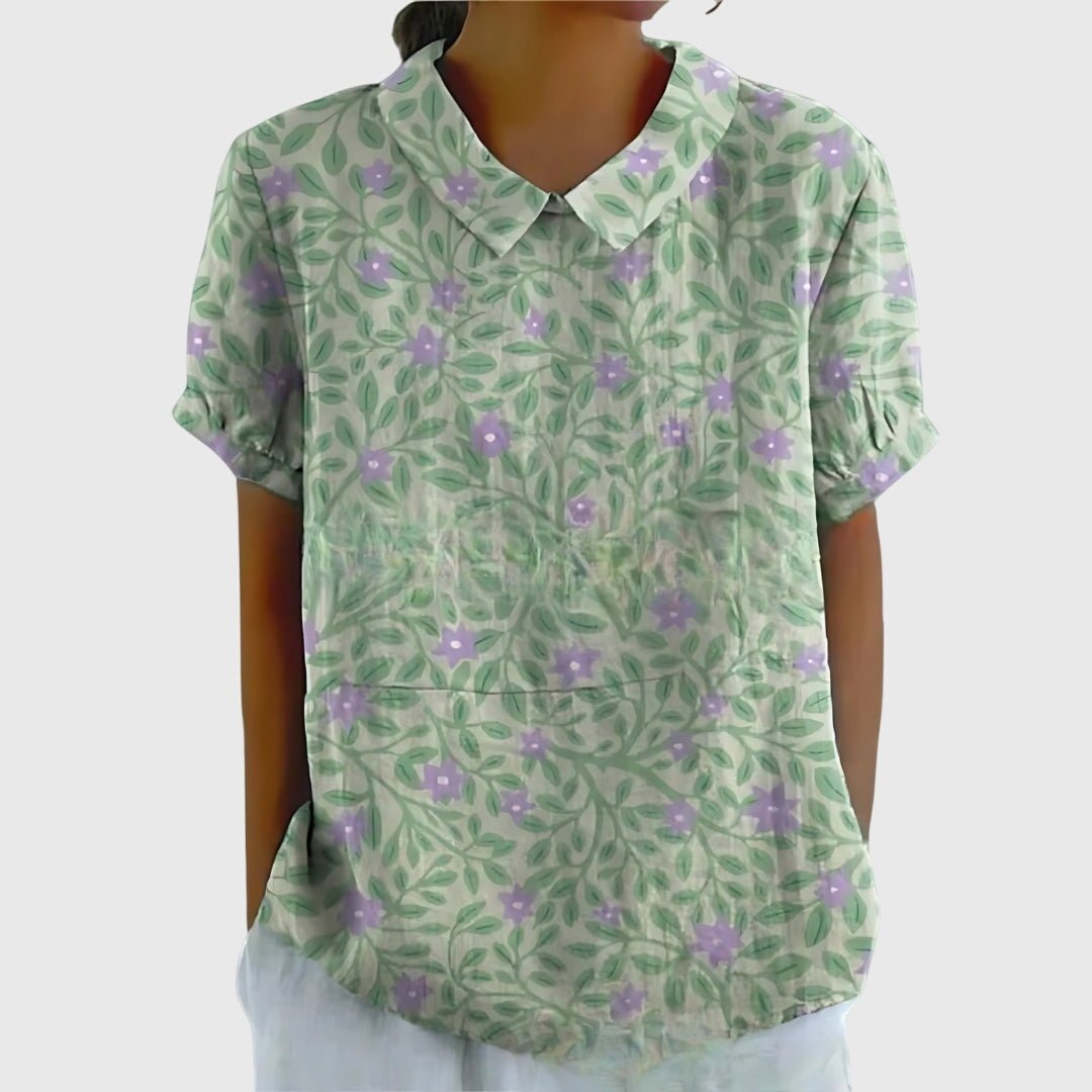 Jenna Floral Blouse With Lightweight Breathable Fabric For Casual All Day Comfort And Elegant Style - Nalani - Fashion Clothing and Decor