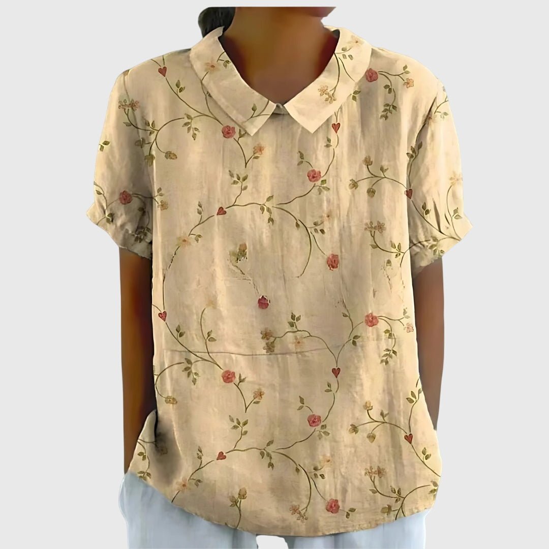 Jenna Floral Blouse With Lightweight Breathable Fabric For Casual All Day Comfort And Elegant Style - Nalani - Fashion Clothing and Decor