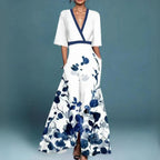 Jill | Elegant Maxi Dress With Floral Pattern For Garden Parties - Nalani - Fashion Clothing and Decor