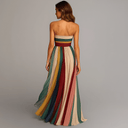 Judith | Holiday Glam Maxi Dress With Pleats In Jewel Tones - Nalani - Fashion Clothing and Decor