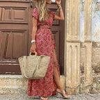 Justine | Airy Boho Maxi Dress With Matching Belt For Summer Days - Nalani - Fashion Clothing and Decor