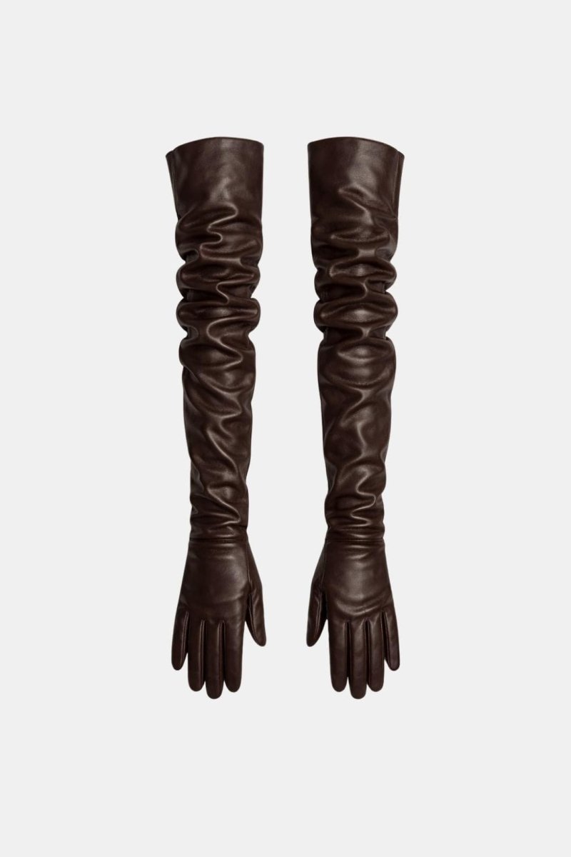 Kally – Slip On Faux Leather Long Gloves In Matte Finish - Nalani - Fashion Clothing and Decor