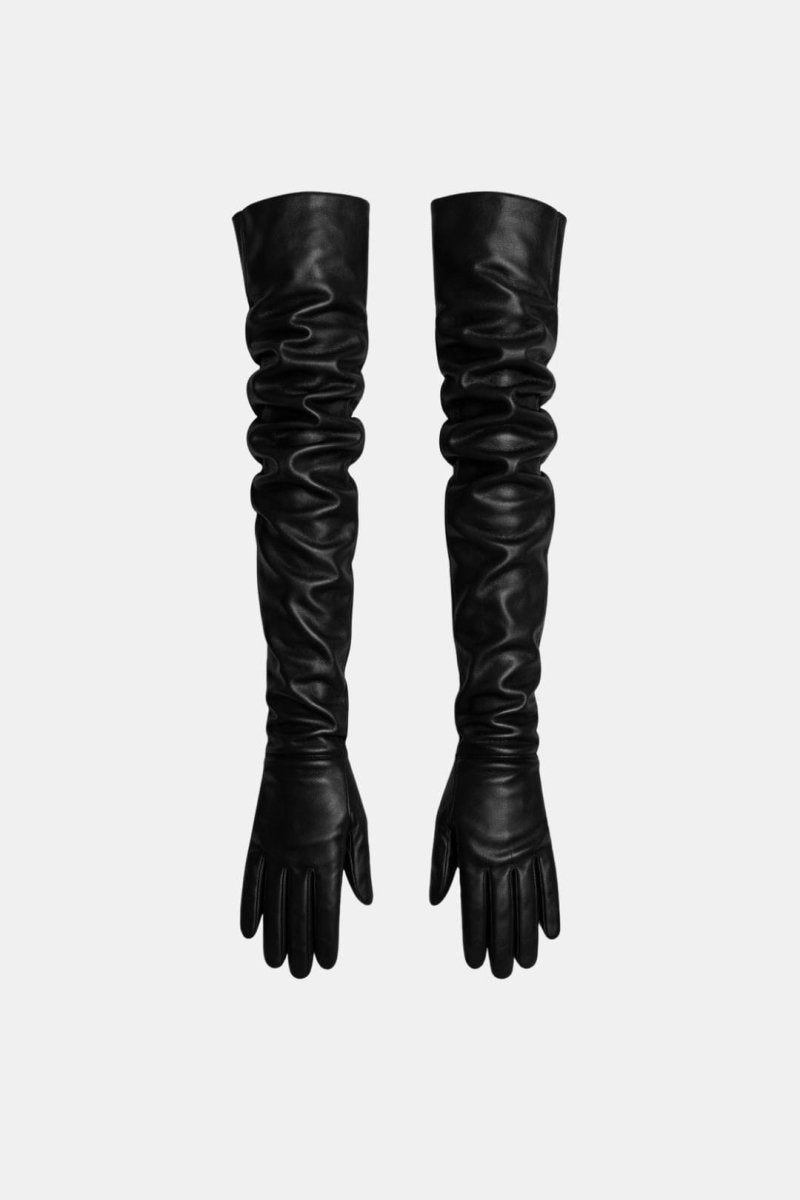 Kally – Slip On Faux Leather Long Gloves In Matte Finish - Nalani - Fashion Clothing and Decor