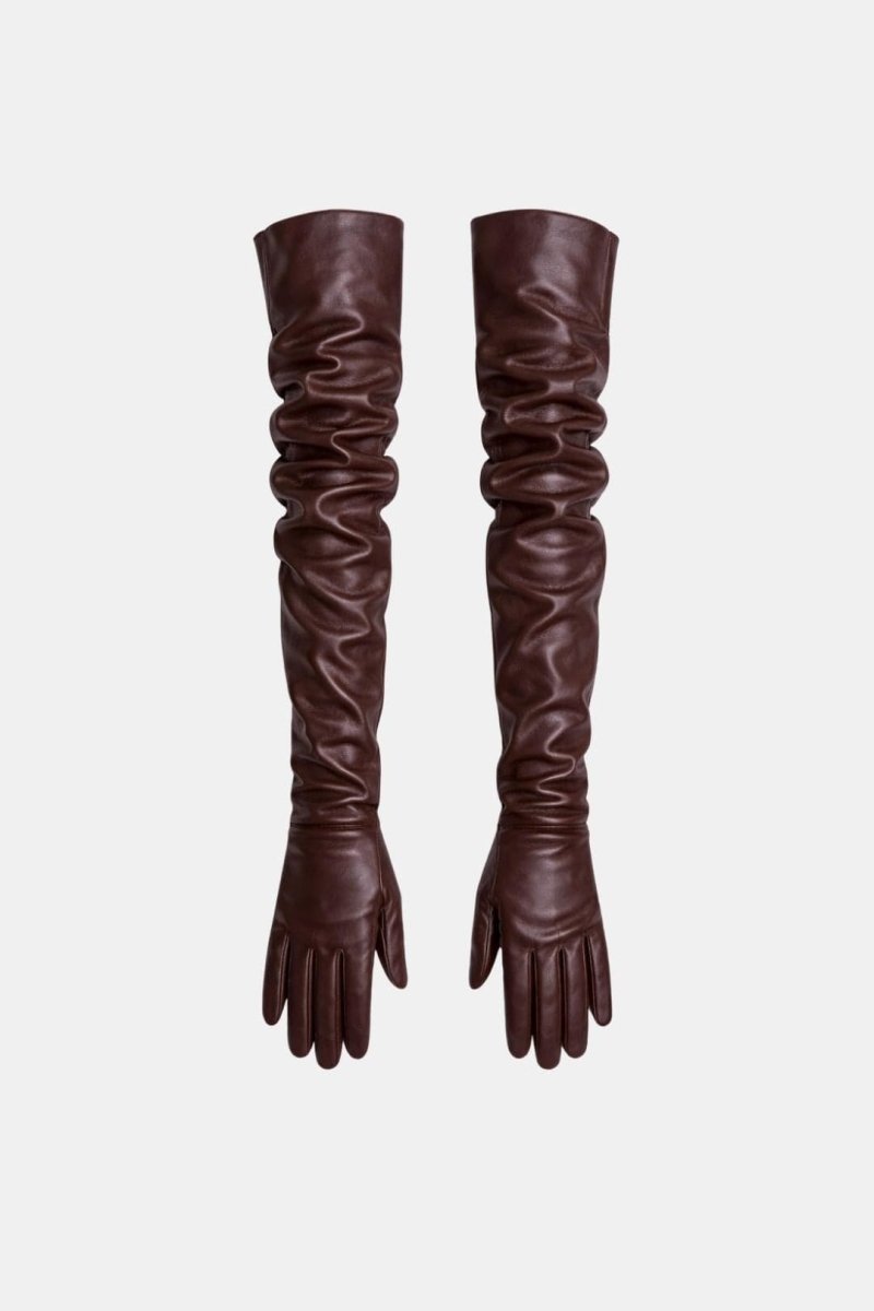 Kally – Slip On Faux Leather Long Gloves In Matte Finish - Nalani - Fashion Clothing and Decor