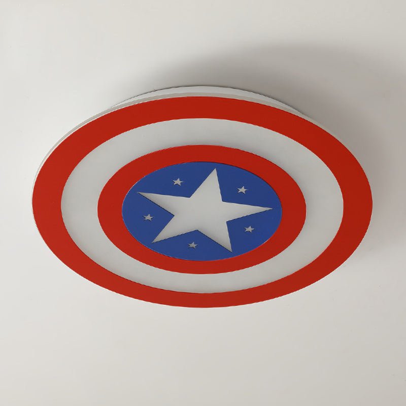 Kids Led Captain Shield Flush Mount Ceiling Light Red Blue - Nalani - UK Fashion Clothing and Decor