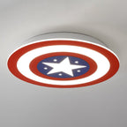 Kids Led Captain Shield Flush Mount Ceiling Light Red Blue - Nalani - UK Fashion Clothing and Decor