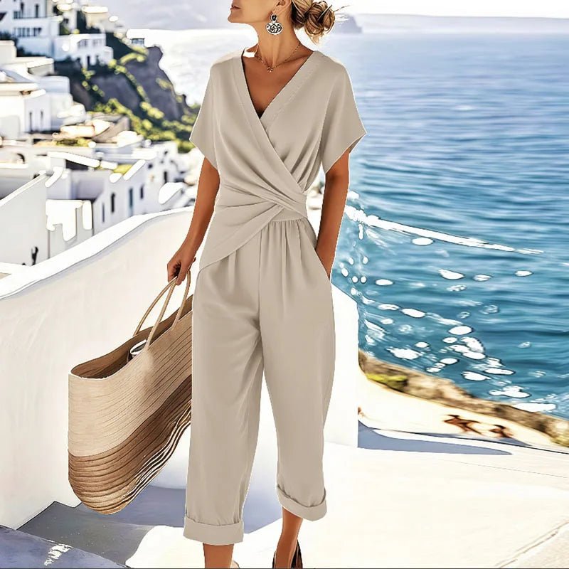 Kimberly | Elegant Two - Piece Set With Wrap - Front Top And Bottoms - Nalani - Fashion Clothing and Decor