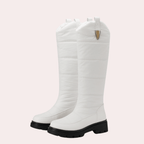 Knee High Boots With Quilted Shaft Sleek Fit And Lug Sole - Nalani - UK Fashion Clothing and Decor