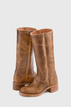 Knee High Boots With Stacked Heel And Round Toe For Women - Nalani - UK Fashion Clothing and Decor