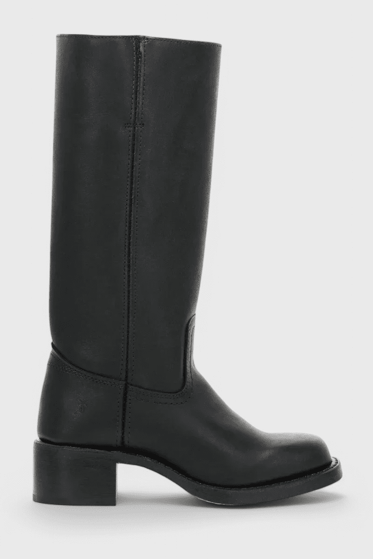 Knee High Boots With Stacked Heel And Round Toe For Women - Nalani - UK Fashion Clothing and Decor