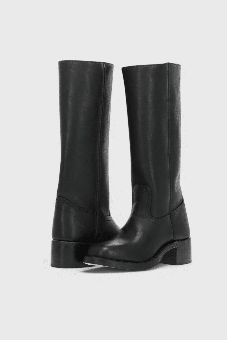 Knee High Boots With Stacked Heel And Round Toe For Women - Nalani - UK Fashion Clothing and Decor