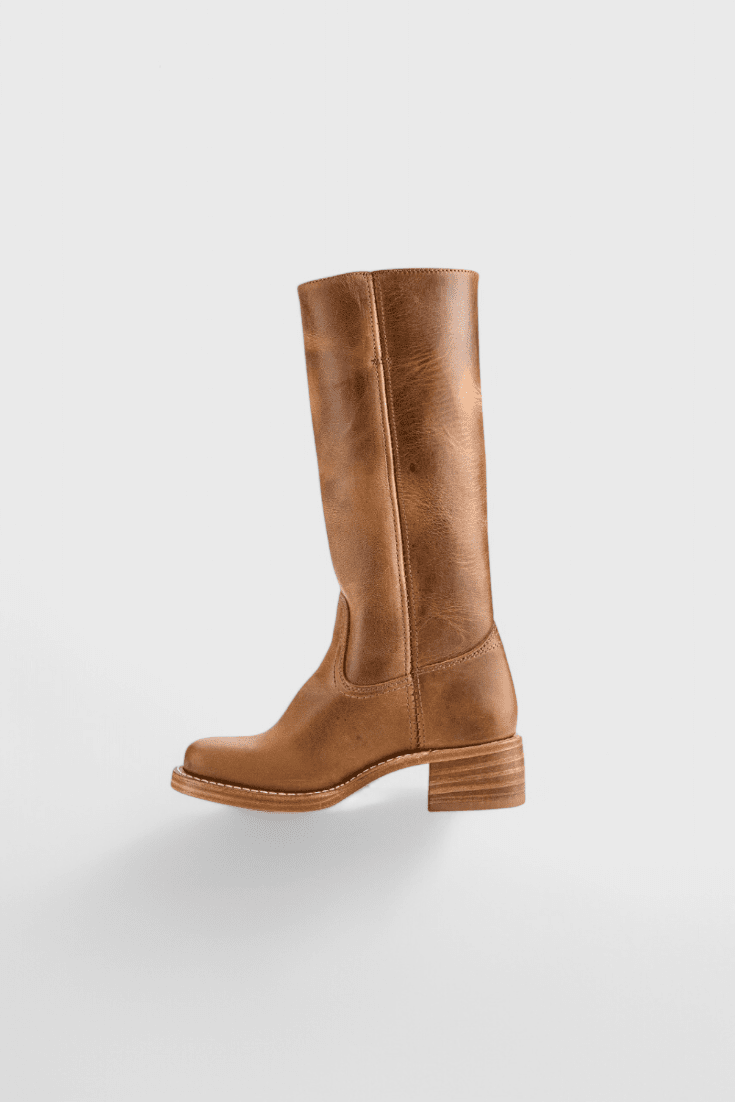 Knee High Boots With Stacked Heel And Round Toe For Women - Nalani - UK Fashion Clothing and Decor