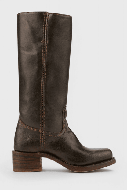 Knee High Boots With Stacked Heel And Round Toe For Women - Nalani - UK Fashion Clothing and Decor