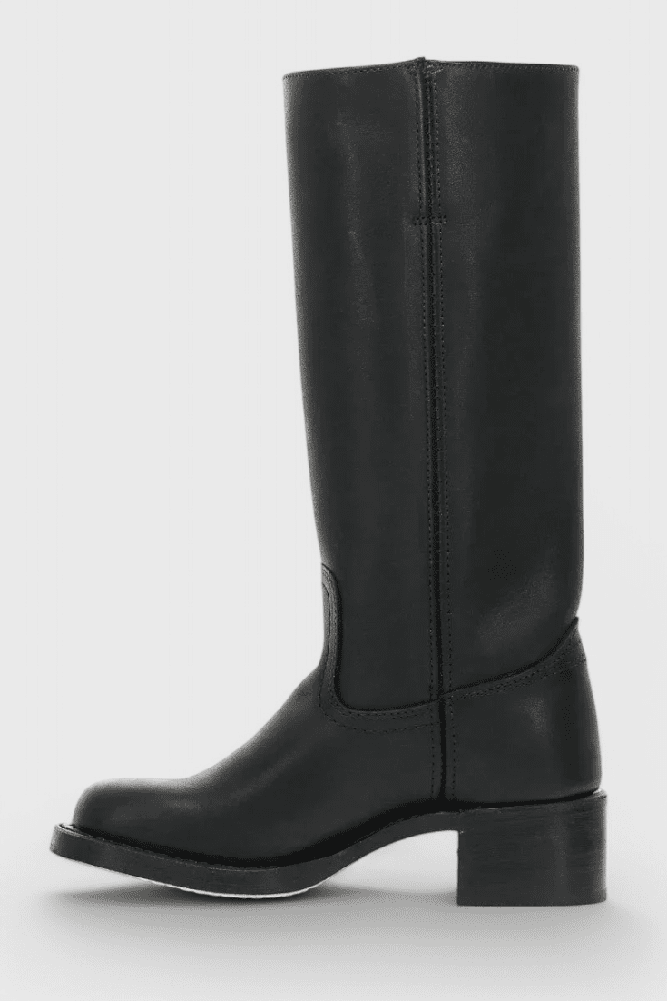Knee High Boots With Stacked Heel And Round Toe For Women - Nalani - UK Fashion Clothing and Decor