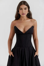 Laarni Dress With Sculpted Bodice And Boning And Voluminous Skirt - Nalani - Fashion Clothing and Decor