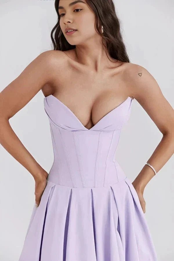 Laarni Dress With Sculpted Bodice And Boning And Voluminous Skirt - Nalani - Fashion Clothing and Decor